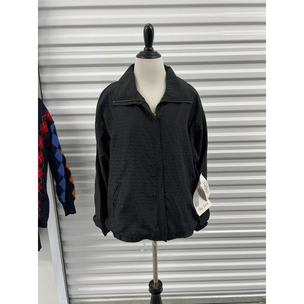 New With Tags Vintage Oleg Cassini Black Quilted Jacket